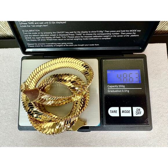 NEW 22.5" Long, 8mm Thick, 14k Filled Gold Herringbone - Picture 3 of 7